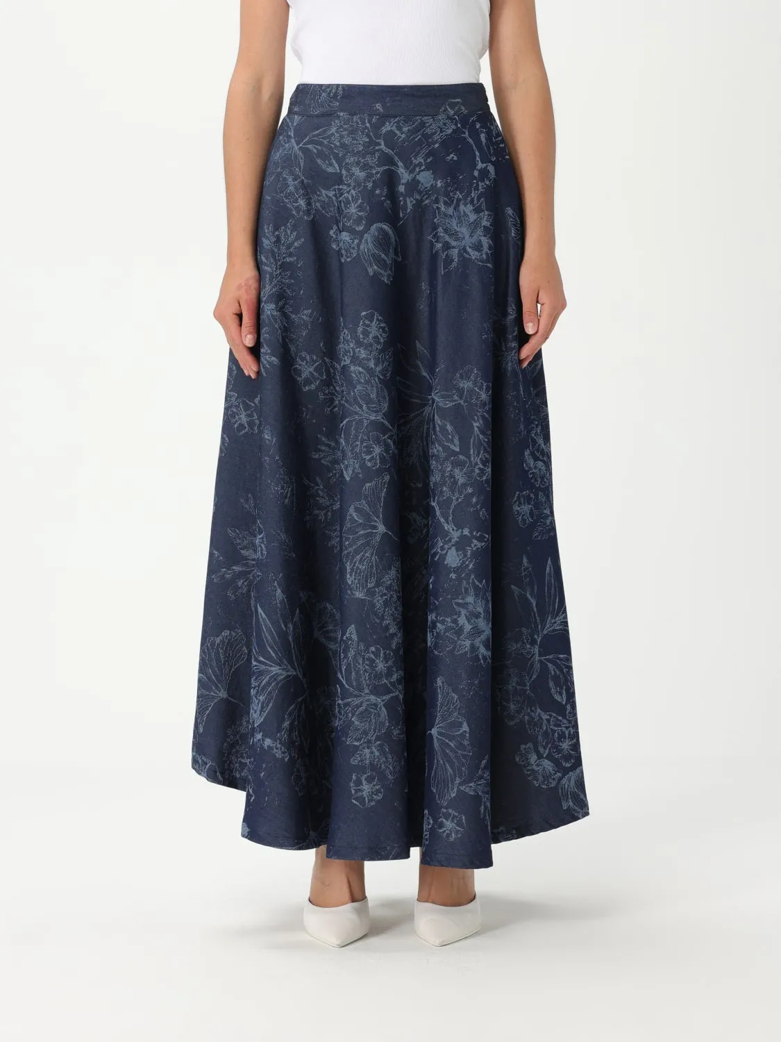 Gonna di jeans floreale Twinset Actitude