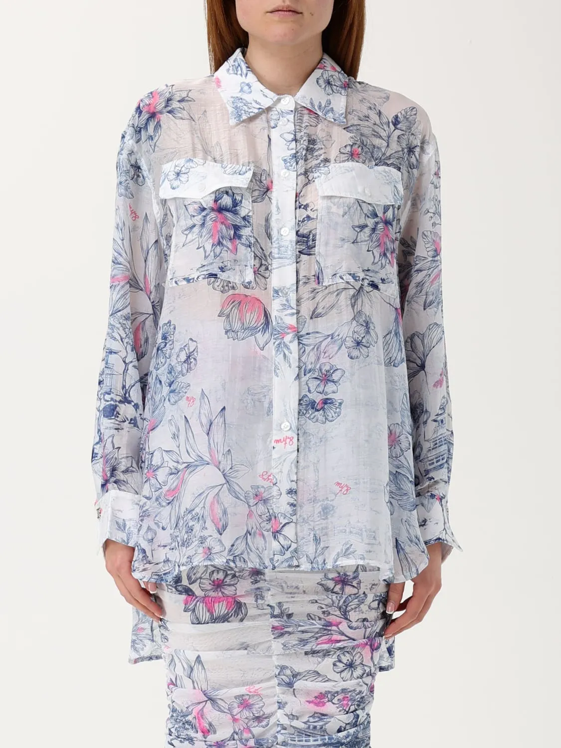 Camicia Twinset Actitude in crêpe stampato