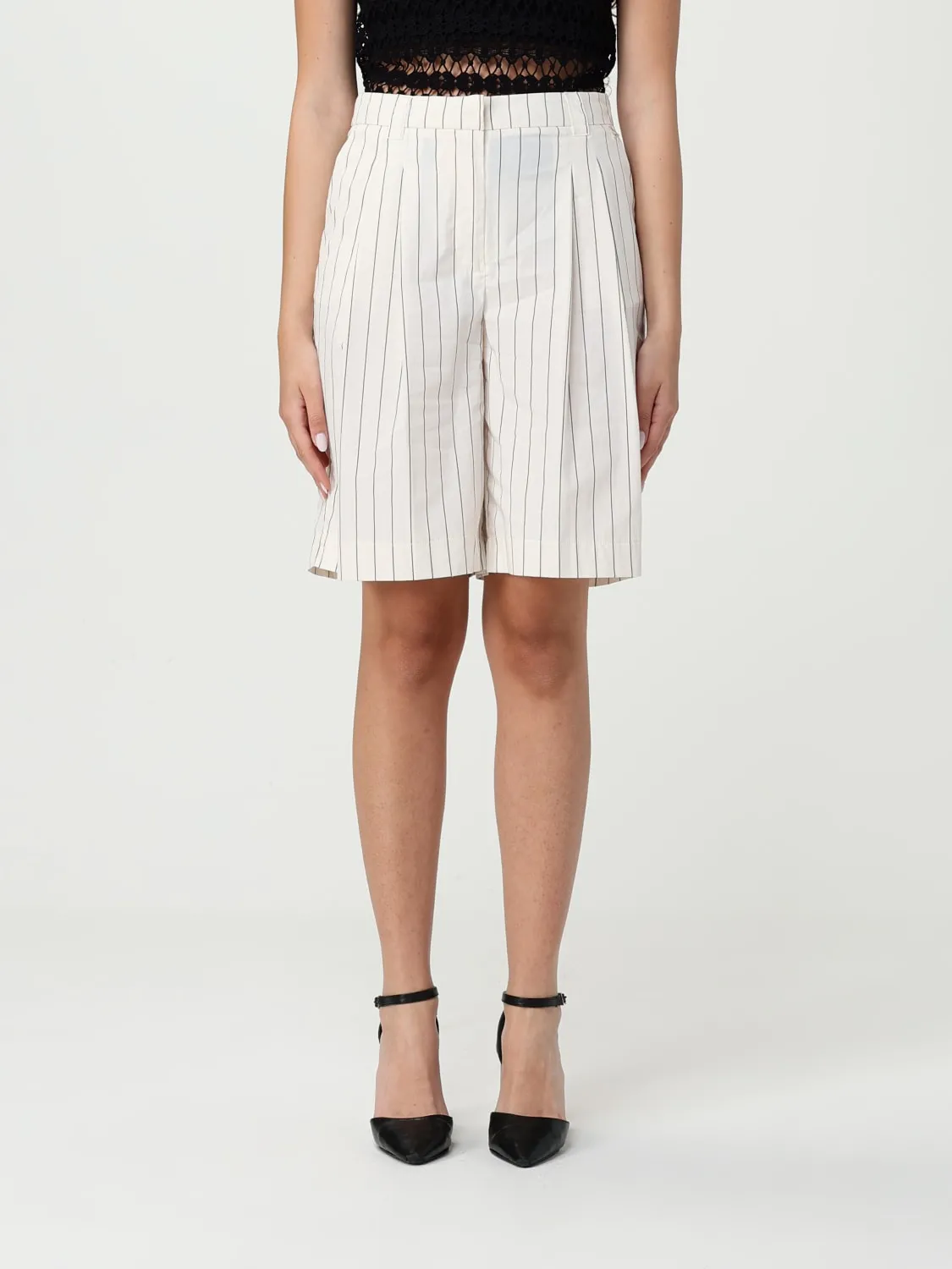 Pantaloncino Twinset Actitude in misto cotone a righe