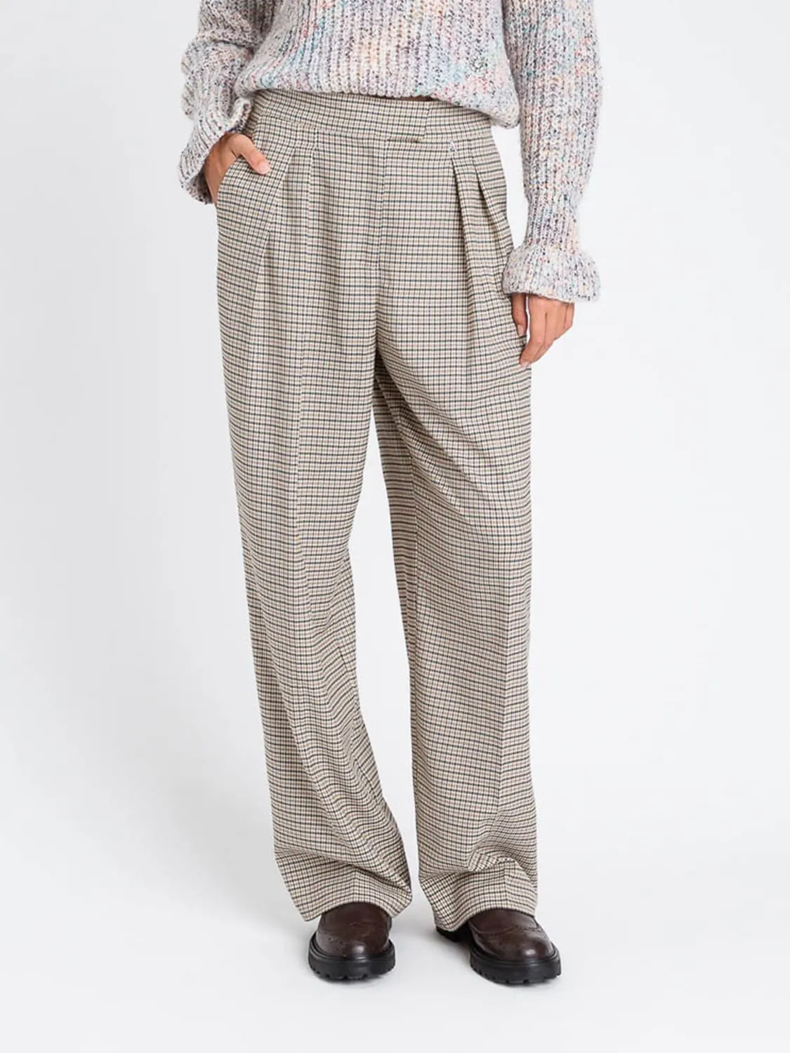 Pantalone Twinset Actitude in misto viscosa check