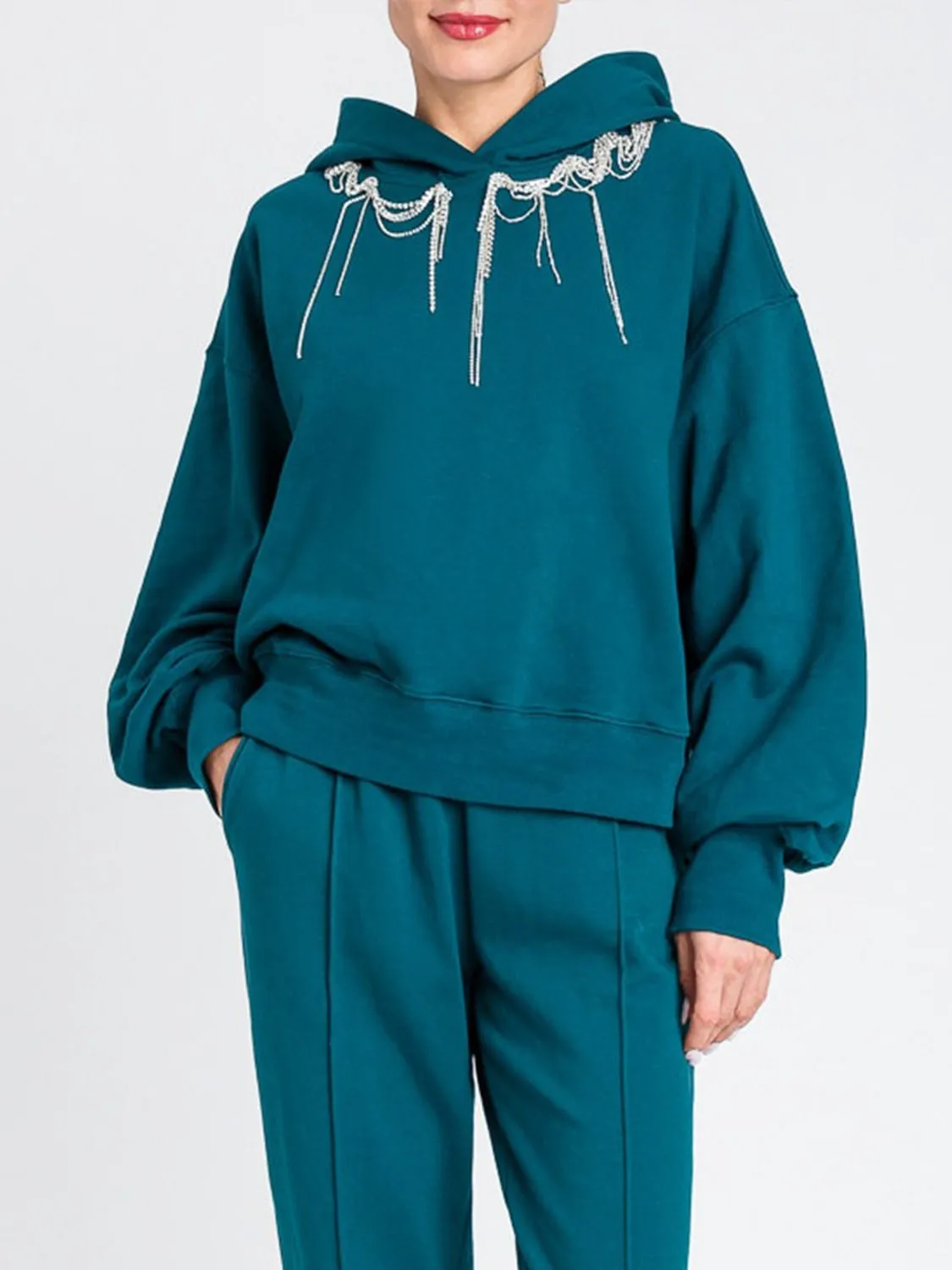 Felpa Twinset Actitude in cotone con strass