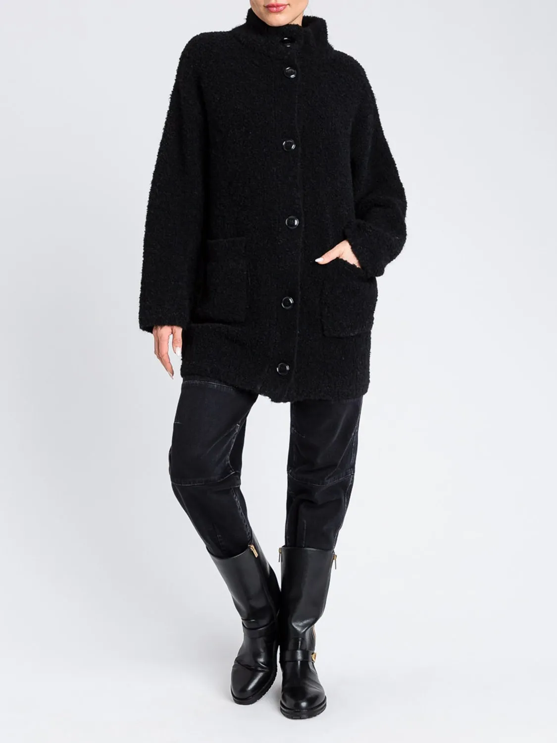 Cappotto Twinset Actitude in shearling di misto lana