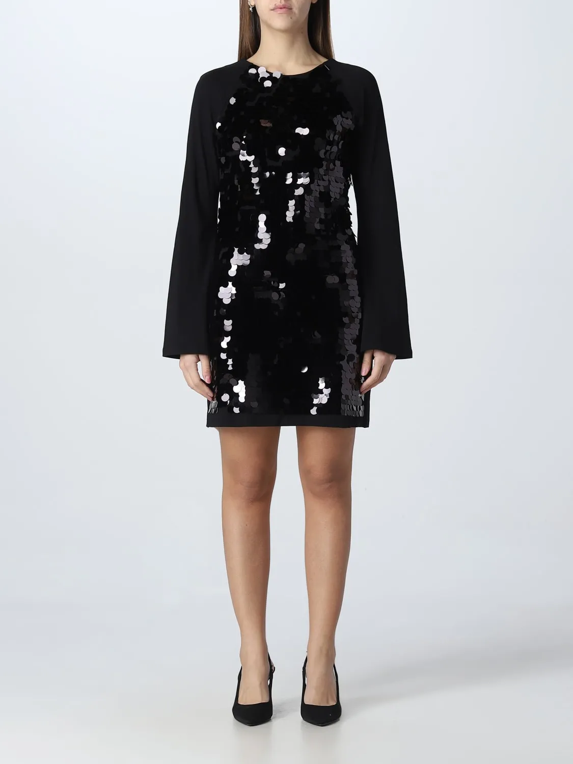 Girocollo manica lunga punto milano maxi pailettes