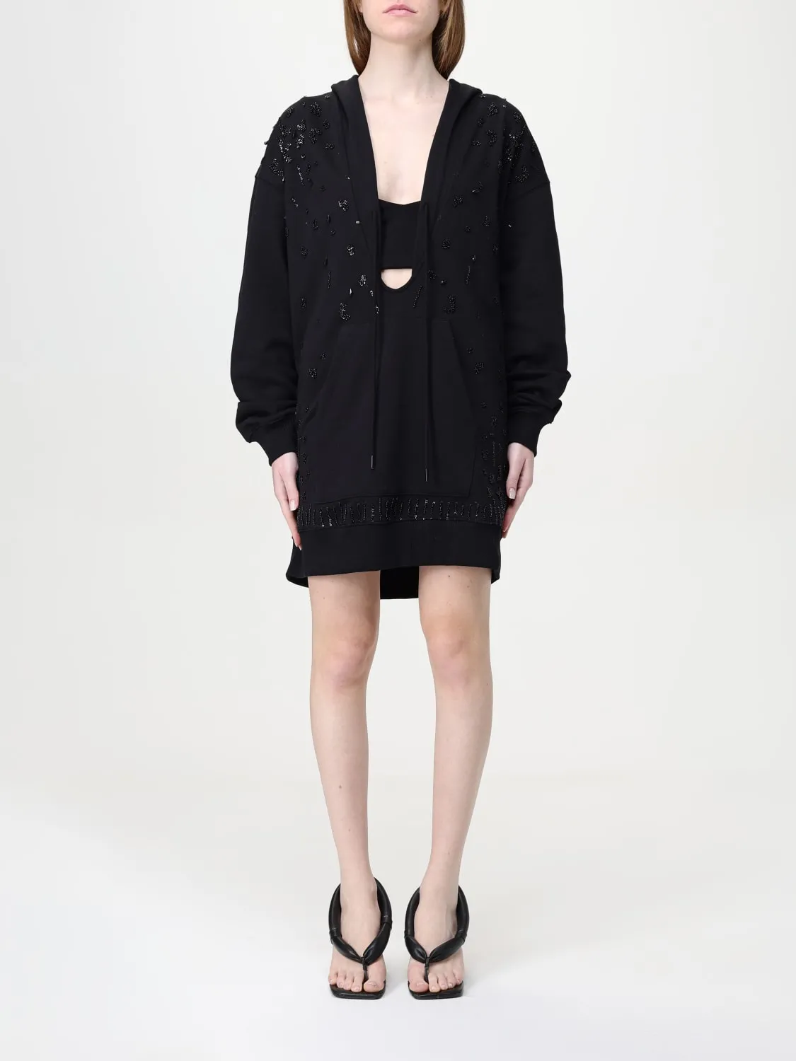 Abito a felpa Twinset - Actitude in cotone con strass