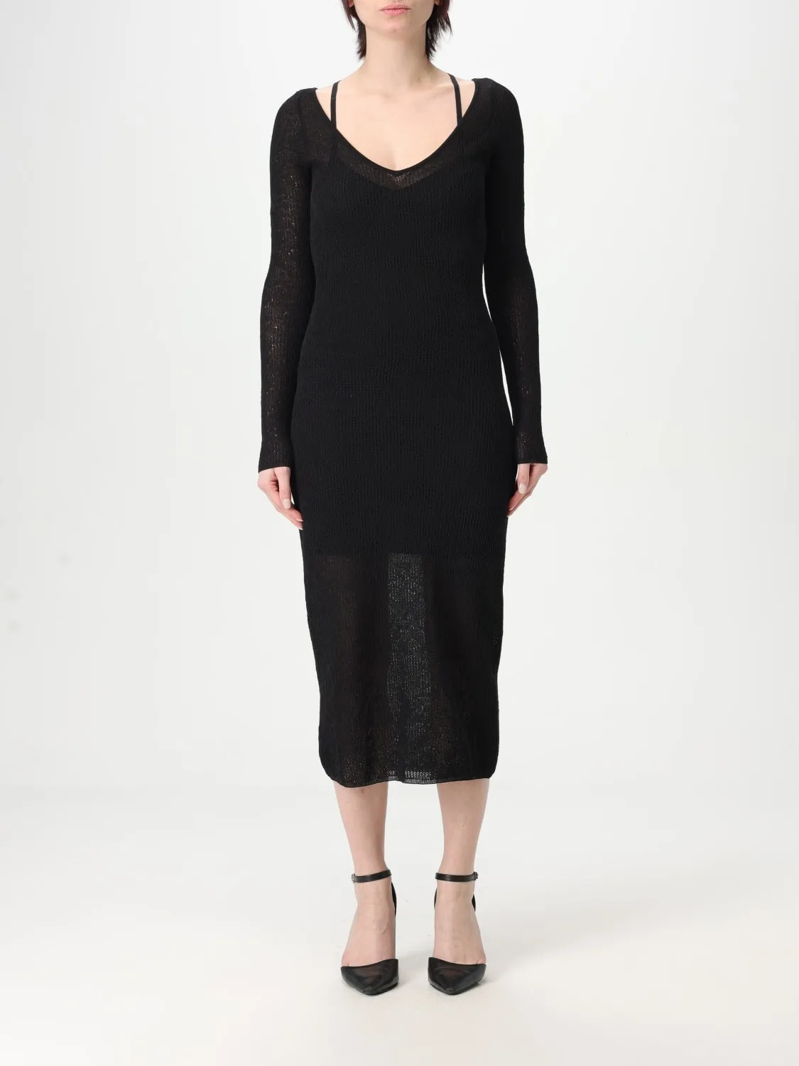Abito midi Twinset - Actitude in misto cotone
