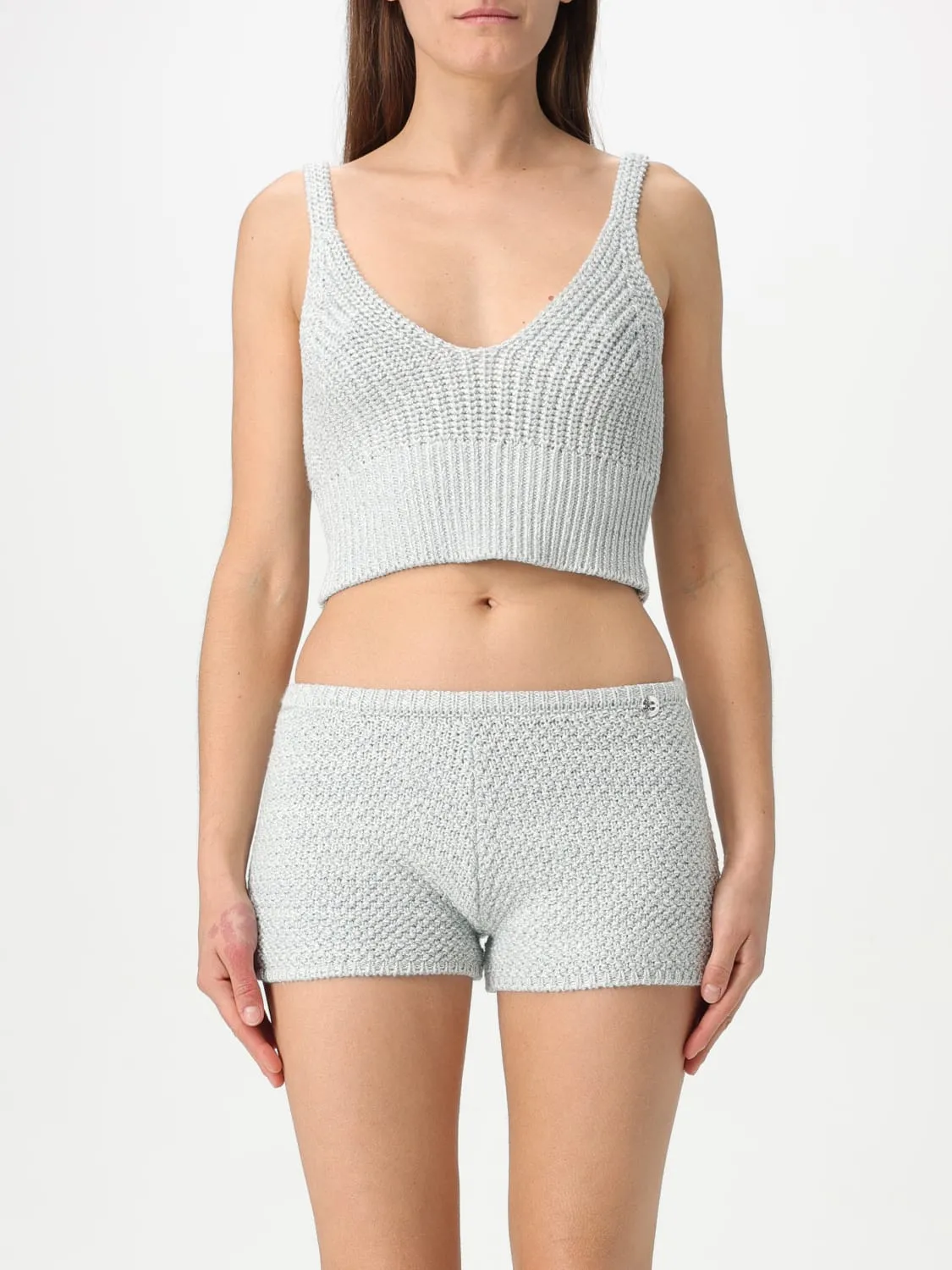 Top crop in maglia a coste Twinset - Actitude