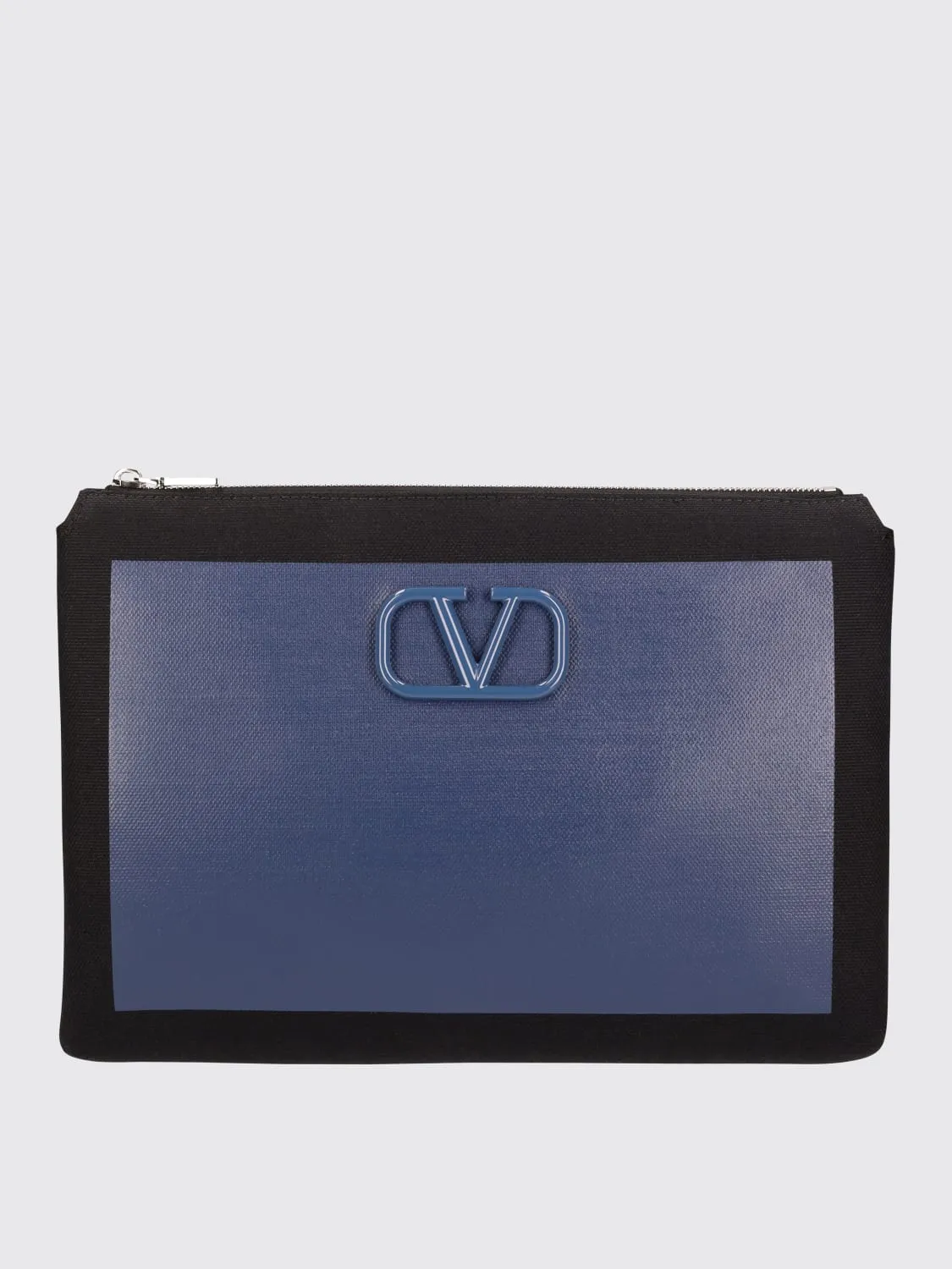 Pochette in cotone e lino VLogo Valentino Garavani