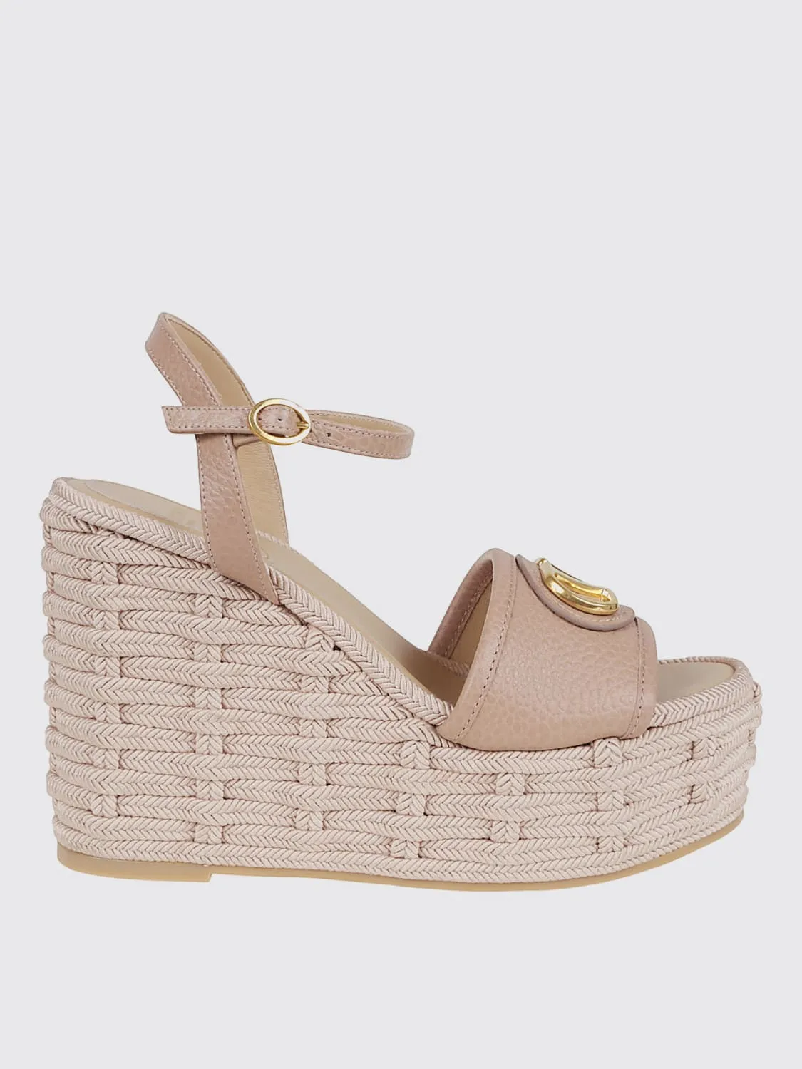 Sandalo VLogo Signature Valentino Garavani in pelle a grana