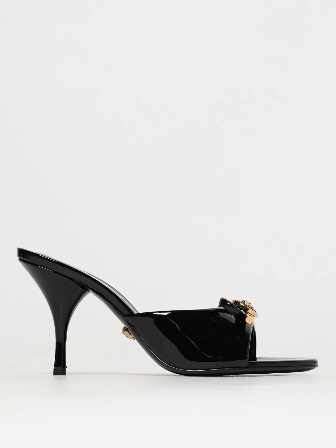 Mules Medusa Versace in vernice con fiocco