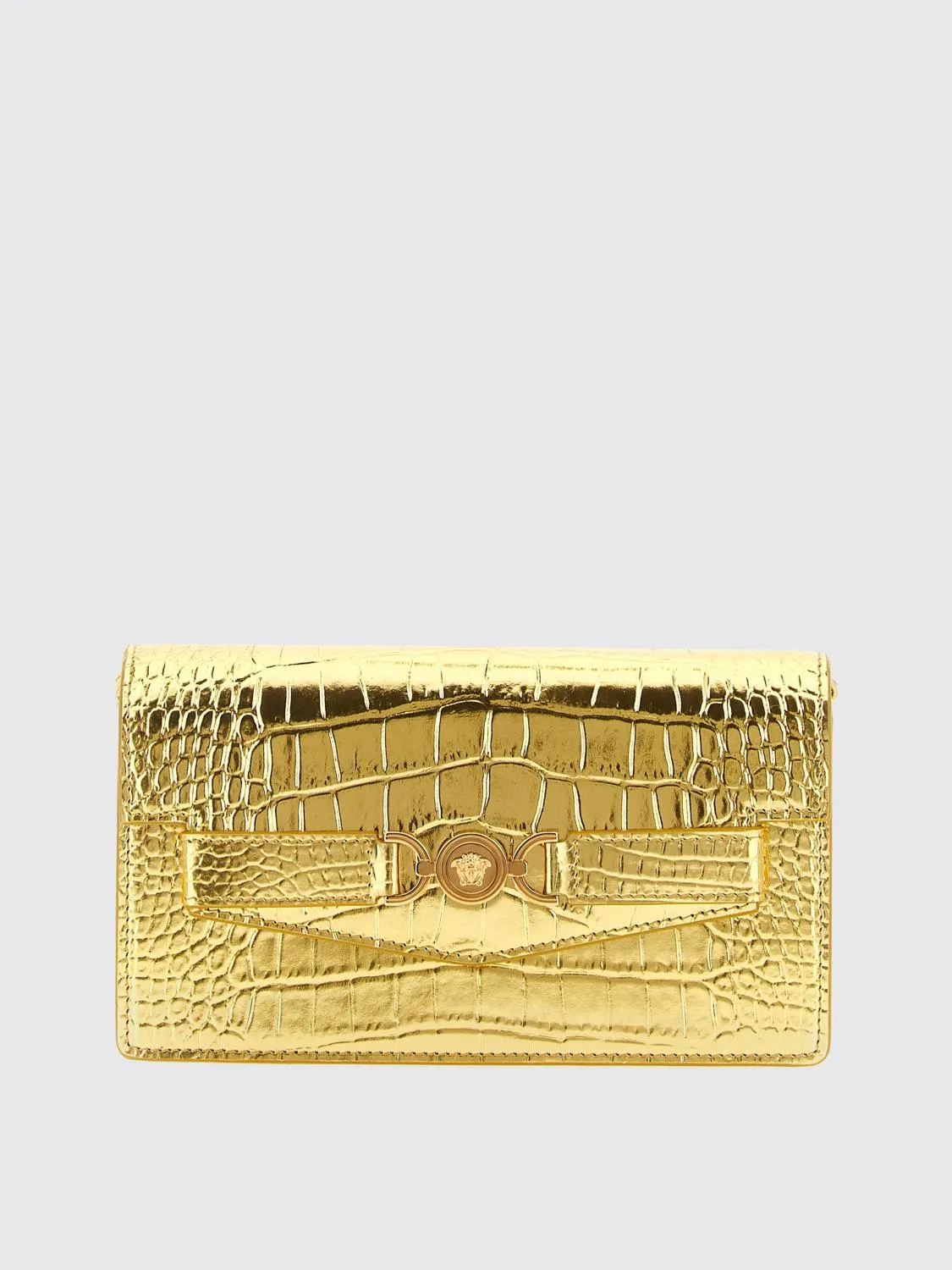 Pochette Medusa 95 Wallet On Chain In Gold Versace