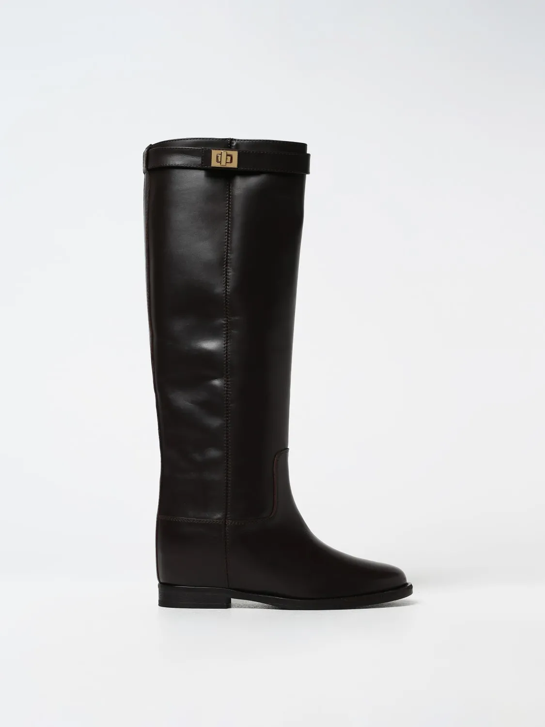 Stivale Via Roma 15 in pelle con zeppa interna