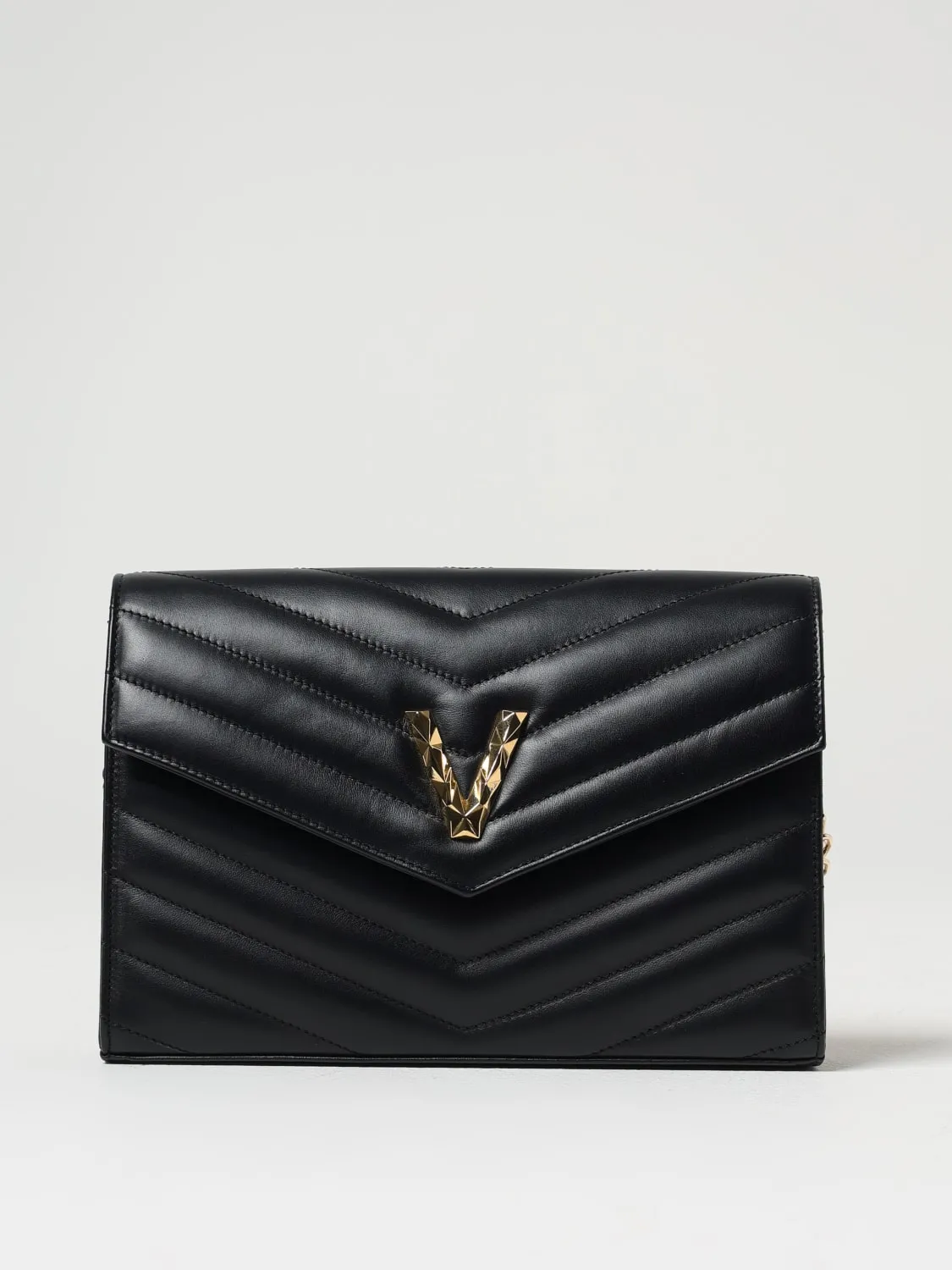 Borsa a tracolla in pelle chevron Via Roma 15