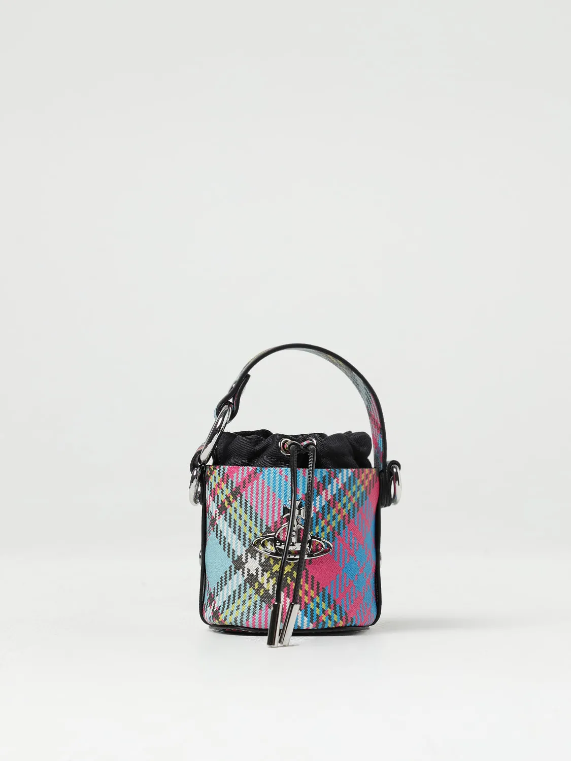 Borsa Vivienne Westwood in pelle vegana saffiano con check all over